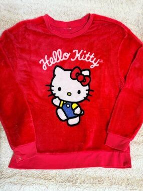 Hello Kitty Red adult fuzzy Plush Top